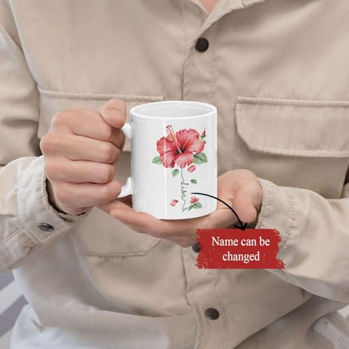 Personalized Hibiscus Blossom Design Mug