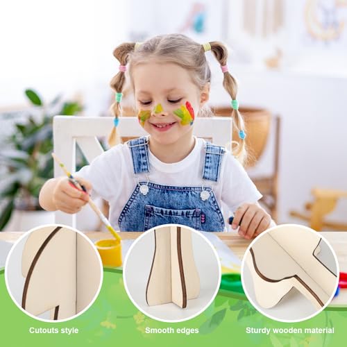 DIY 3D Wood Crafts to Paint (24 Count)