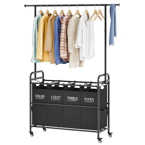 Laundry Sorter with Hanging Bar