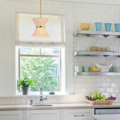 Hand Woven Boho Pendant Light Coastal Mini Modern Chandelier Adjustable Transitional Minimalist Pendant Lighting Fixtures for Kitchen Island Dining Room