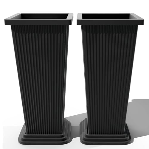 Set of 2 Tall Planters for Outdoor Plants (2 Count)