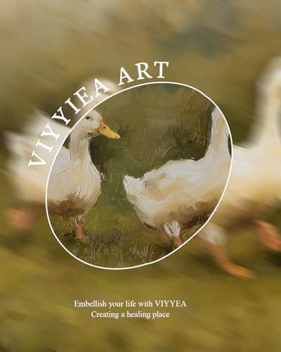 Vintage White Ducks Oil Painting Wall Art