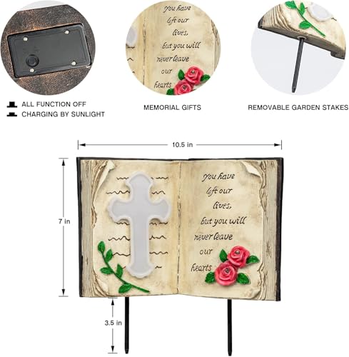 Outdoor Solar Memorial Cross Stakes Lights