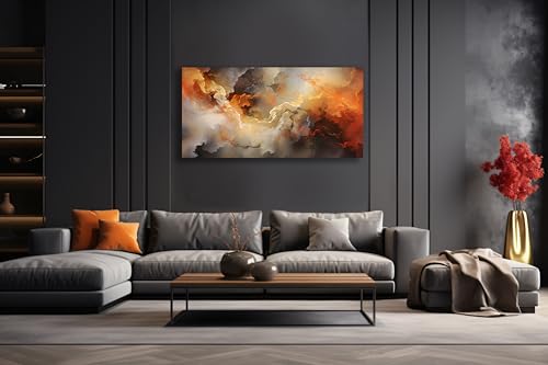 Abstract Wall Art Home Decor Orange Artwork Wall Art Prints Canvas Painting Wall Decor for Living Room Bedroom Office Decoration 24"x48"