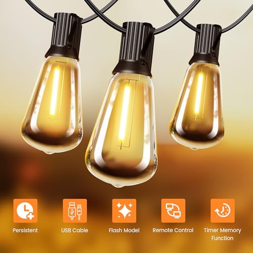 35FT Solar Globe String Lights Outdoor (30 Foot)