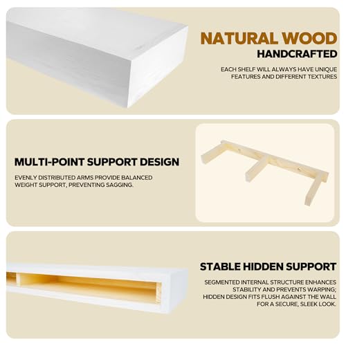 Floating Shelves 3 inch Thick for Wall Set of 2 (2 Count)