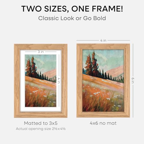 4x6 Natural Oak Picture Frame
