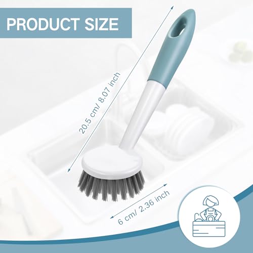 6 Pack Long Handle Dish Scrub Brush Stiff Bristles (6 Count)