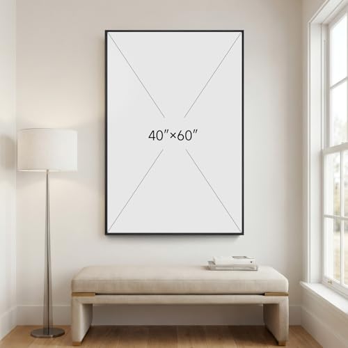 Extra Large Framed Navy Blue Abstract Wall Art for Living Room