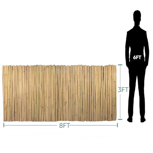 3Ft High x 8Ft Long x 0.7In D Bamboo Screen (24 Sq Ft)