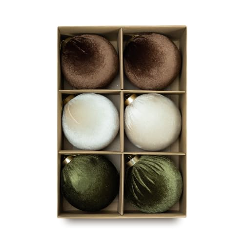4IN Large Velvet Christmas Ornaments (6 Count)