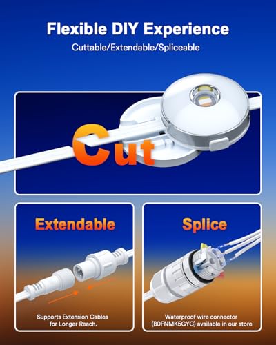Permanent Outdoor Lights Max 53FT with 40 LED Eave Lights (53 Foot)