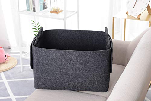 Storage Basket Felt Storage Bin Collapsible& Convenient Box Organizer with Carry Handles for Office Bedroom Closet Babies Nursery Toys Laundry