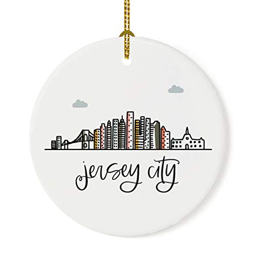 Round Ceramic Porcelain Christmas Tree Ornament Keepsake Gift