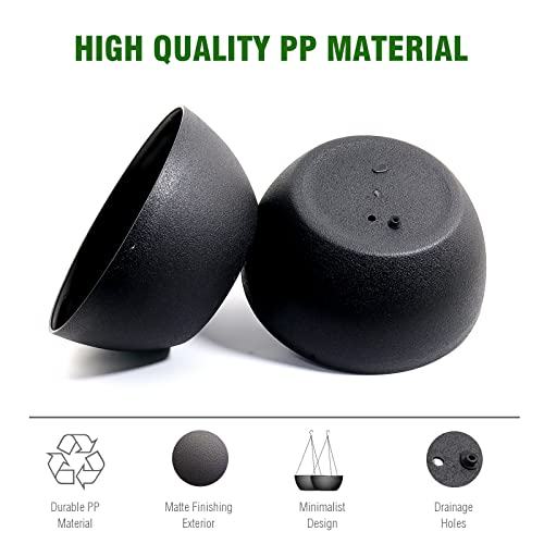 13 inch 2Pack Large Hanging Planters for Outdoor Indoor Plants with Drainage Holes and Chain (2 Count)