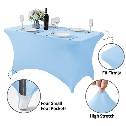 Spandex Table Cover for 4FT or 6ft or 8ft Table Universal Fitted Stretch Tablecloth for Party