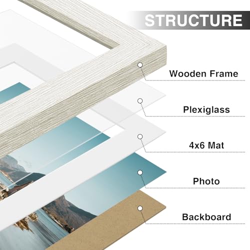 5x7 Picture Frames Set of 9 for Wall Mount or Tabletop (9 Count)