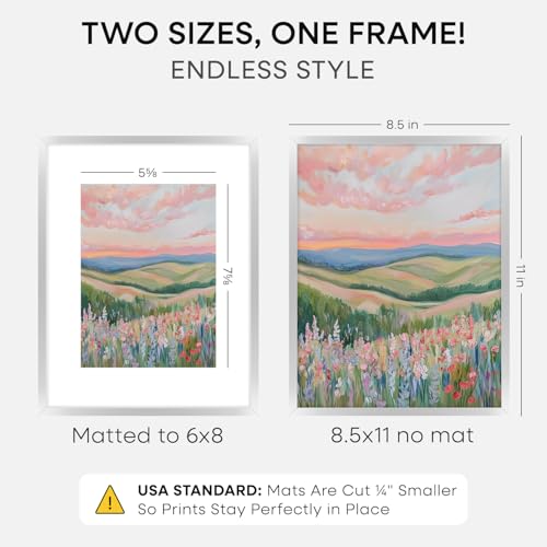 8.5x11 Silver Picture Frame