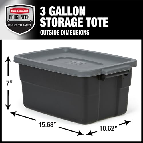 6 Pack Heavy Duty Durable 3 GAL Totes for Storage with Snap Lids and Handles (6 Count)