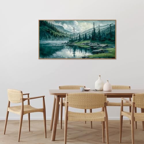 Large Nature Forest Framed Canvas Wall Art