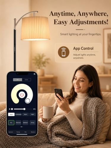 Floor Lamp with Remote for Living Room