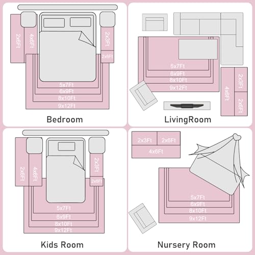 Ultra Soft Fluffy Pink Rugs for Bedroom 4x6 Feet