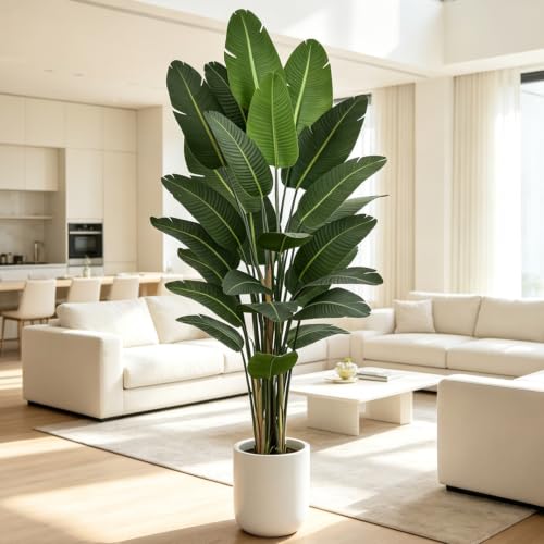 Artificial Bird of Paradise Tree 9FT 25 Thick Matte Texture Leaves