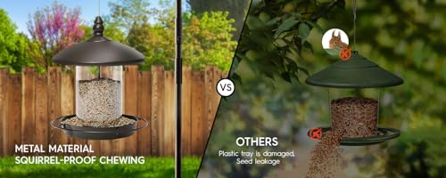 Pack of 2 Metal Roof Bird Feeder for Backyard Birds (2 Count)