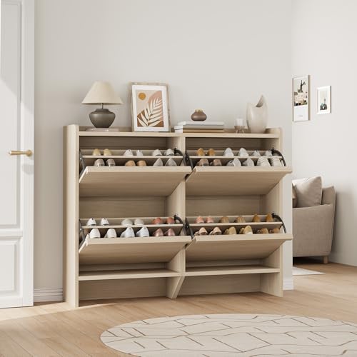 Shoe Cabinet with 4 Flip Drawers