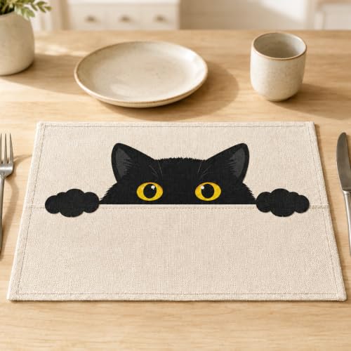Black Cat Table Placemats (4 Count)