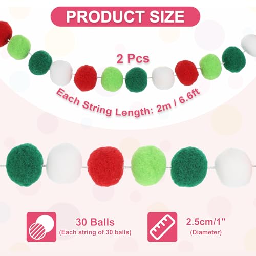 13Ft Pom Pom Garland Decorations