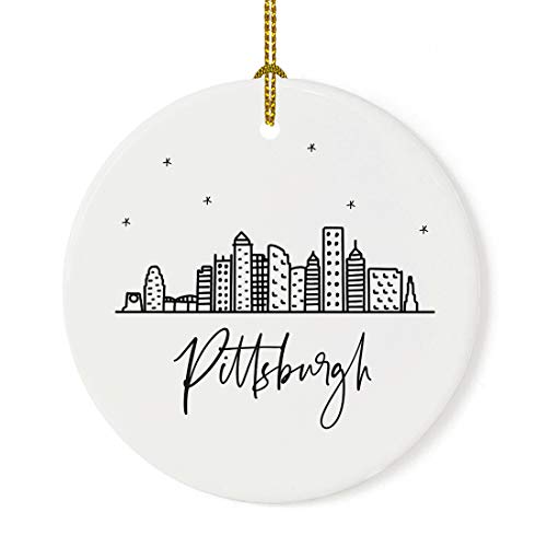 Round Ceramic Porcelain Christmas Tree Ornament Keepsake