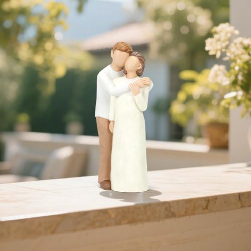 Elderly Mom and Son Figurines
