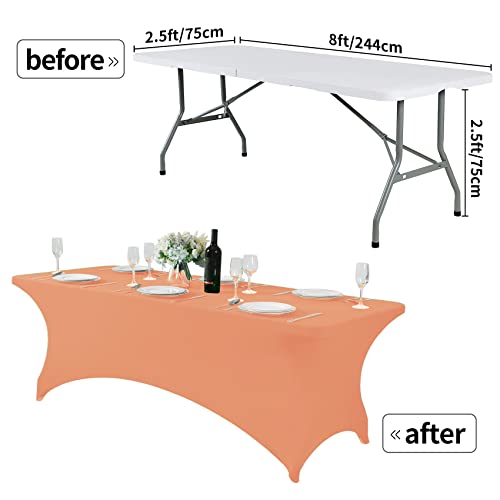 Spandex Table Cover for 8FT or 4ft or 6ft Table Universal Fitted Stretch Tablecloth for Party