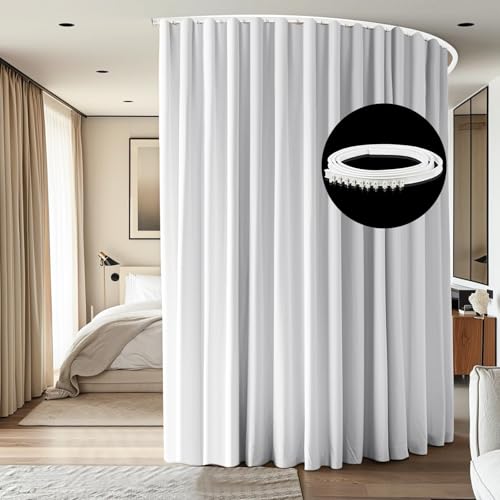 Room Divider Ceiling Mounted Curtains Track Sets Extra Wide Blackout Curtain Flexible Tracks for Bedroom Privacy Partition Separator
