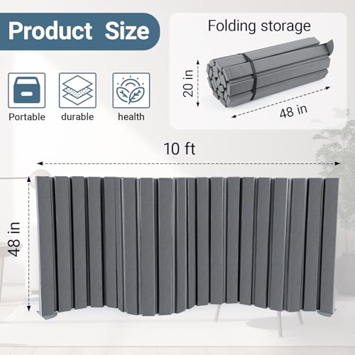 1 Pcs 48" X 10' Soundproof Room Divider Panel