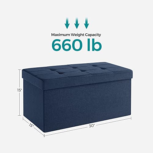 30 Inches Folding Storage Ottoman Bench