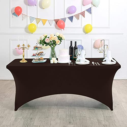 Spandex Table Cover for 6Ft or 4fT or 8ft Table Universal Fitted Stretch Tablecloth for Party