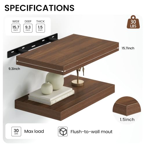 16 inchs Floating Shelves for Wall Set of 2