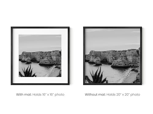 20x20 Black Metal Picture Frames Matted to 16x16 (3 Count)