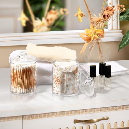 2 Pack Qtip Holder Organizer Dispenser Dragonfly Seamless Pattern Bathroom Storage Canister Cotton Ball Holder Container for Cotton Swabs (2 Count)