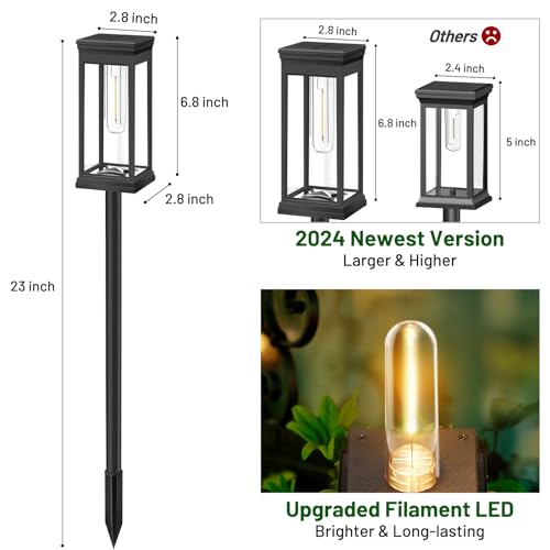 4 Pack Solar Pathway Lights Outdoor (4 Count)