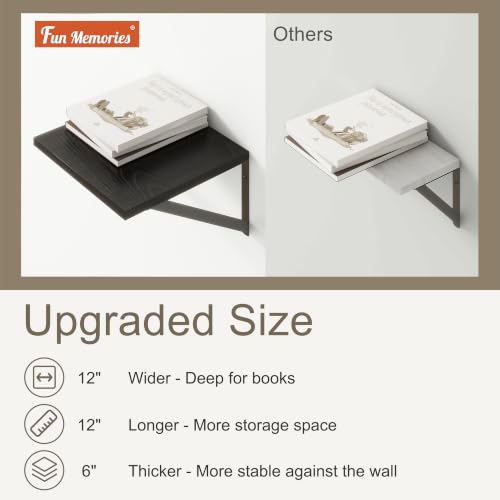 Black Floating Shelves Set of 3