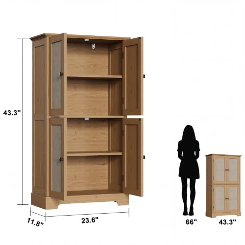 Bathroom Floor Cabinet with Adjustable Shelves