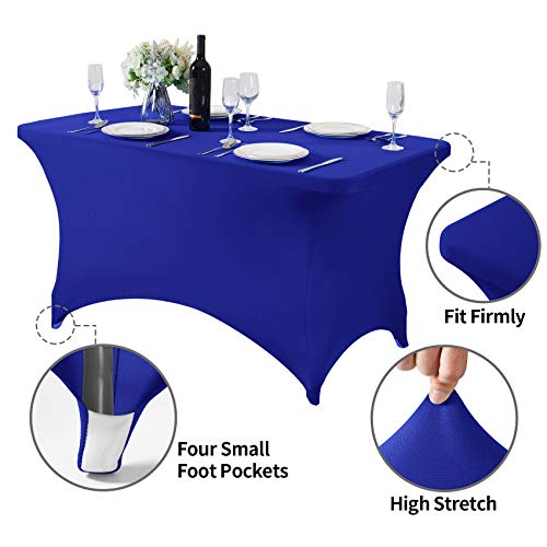 Spandex Table Cover for 4FT or 6ft or 8ft Table Universal Fitted Stretch Tablecloth for Party