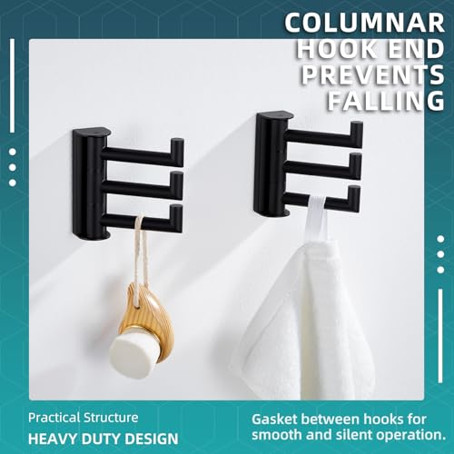 Swivel Towel Hooks for Bathrooms (2 Count)