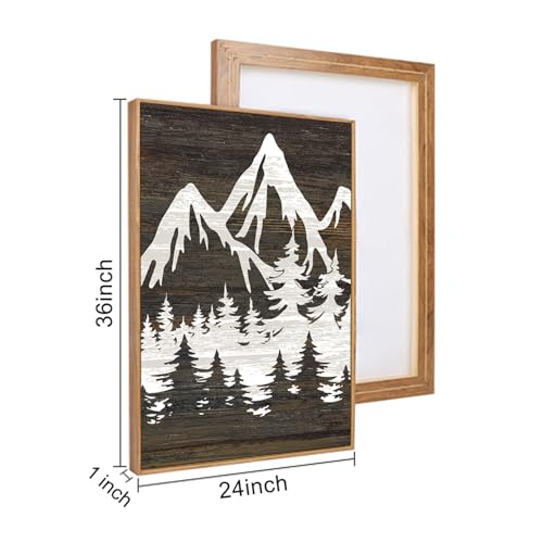 Large Mountain Tree Framed Canvas Wall Art Set (3 Count)
