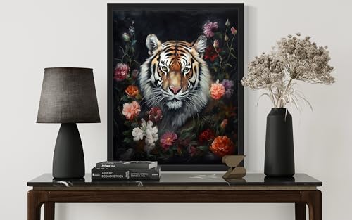 Tiger and Flower Poster Art Print