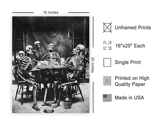 Vintage Skeletons Smoking Poster