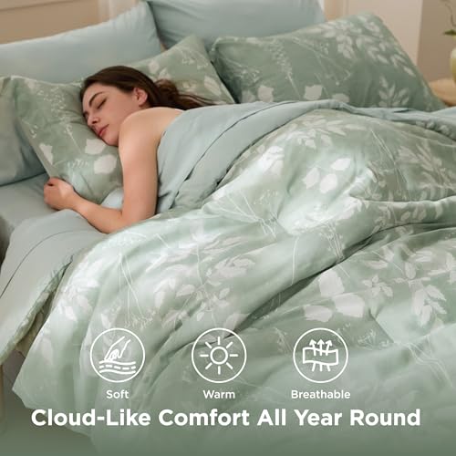 Floral Sage Green Comforter Set